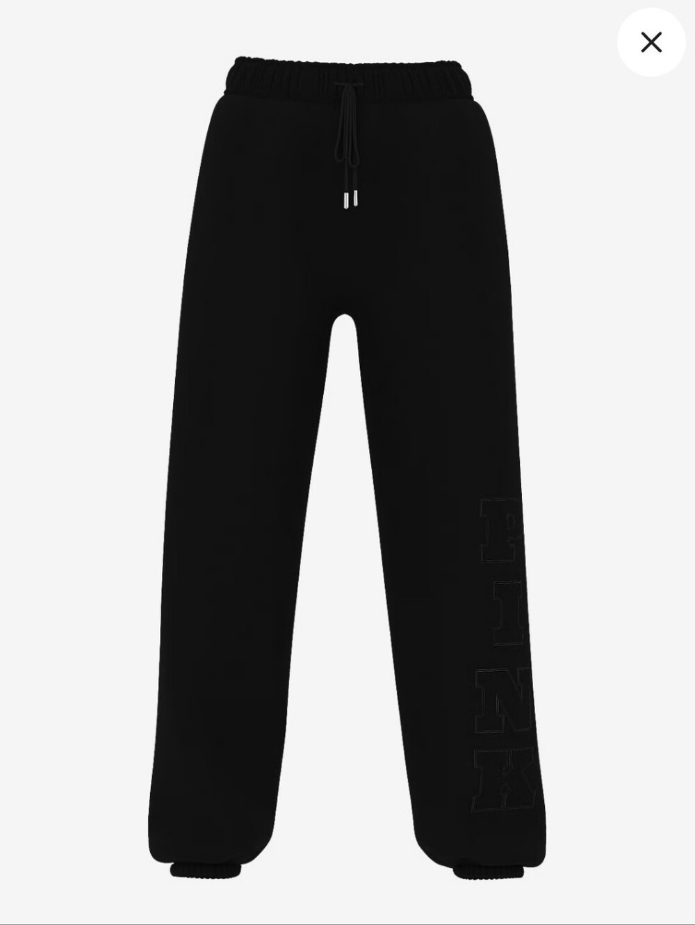 PINK Victoria's Secret Black Campus Track Joggers with Side Logo Sz L